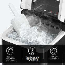 Countertop Ice Maker Portable Ice Cube Making Machine 12kg/24h Home Office