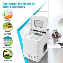 Countertop Ice Maker Portable Ice Cube Making Machine 15KG/24H Home Office Bar