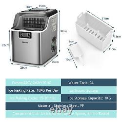 Countertop Ice Maker Portable Ice Cube Making Machine 18KG/24H Home Office Bar