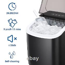 Countertop Ice Maker Portable Ice Machine with Handle, Self-Cleaning Ice Makers