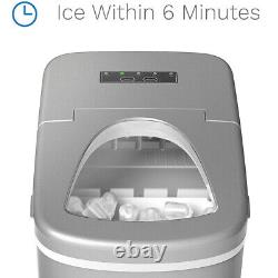 Countertop Mini Ice Maker Machine Produce 26lbs per Day Bullet Ice Cube Silver