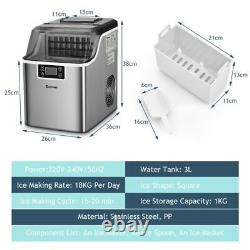 Countertop ice portable square making maker cube 24h add water per day cycle