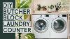 Diy Waterfall Butcher Block Laundry Counter For Washer And Dryer