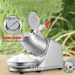Double Shaver Elec Ice Crusher Shaver Machine Snow Cone Maker 65KG/Hr 2200R/mi O