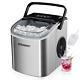 EUHOMY Countertop Ice Maker Machine with Handle, 25.5Lbs in 24Hrs, 9 Ice Cubes R