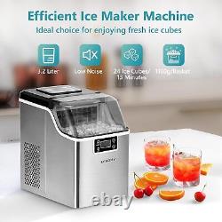 EUHOMY Ice Maker Machine Compact Countertop Cube 24 Cubes