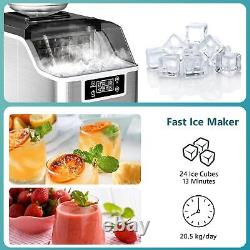 EUHOMY Ice Maker Machine Compact Countertop Cube 24 Cubes