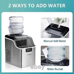 EUHOMY Ice Maker Machine Compact Countertop Cube 24 Cubes