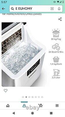 EUHOMY Ice Maker Machine Countertop, 22 kg (48.5 lbs) in 24 Hours (RRP £219.99)