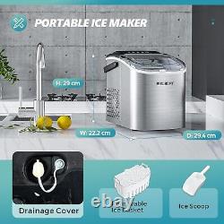 EUHOMY Ice Maker Machine Countertop Ice Cube Cubes Kitchen BAR SILVER HOUSE