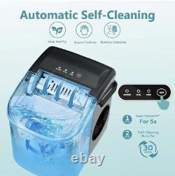 EUHOMY Ice Maker Machine Countertop Ice Cube Maker with Self-Cleaning Function