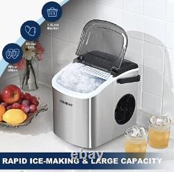 EUHOMY Ice Maker Machine Countertop Ice Cube Maker with Self-Cleaning Function