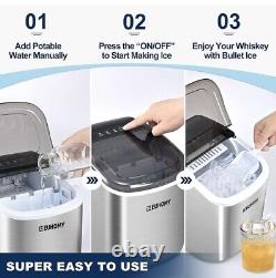 EUHOMY Ice Maker Machine Countertop Ice Cube Maker with Self-Cleaning Function