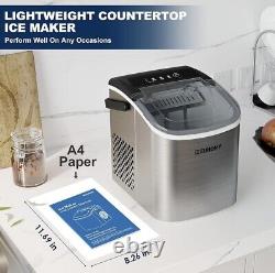 EUHOMY Ice Maker Machine Countertop Ice Cube Maker with Self-Cleaning Function