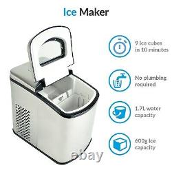 ElectriQ Counter Top Ice Maker Machine in Stainless Steel