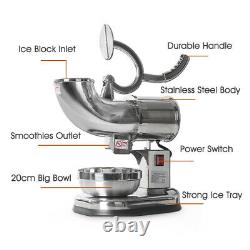 Electric Ice Crusher Shaver Machine 440lbs Snow Shaving CE stainless steel