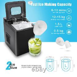 Electric Ice Maker Machine Countertop Self-Cleaning Ice Maker 24 Hours with Basket
