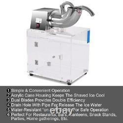 Electric Snow Cone Maker Shaved Ice Machine with Dual Blades & Large Acrylic Box