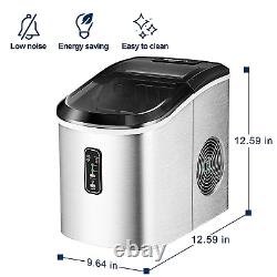 Euhomy Ice Maker Machine Countertop 26 Lbs in 24 Hours 9 Cubes Ready in 6 Min