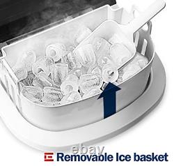 Euhomy Ice Maker Machine Countertop, 26 lbs in 24 Hours, 9 Cubes Ready in 6 Mins