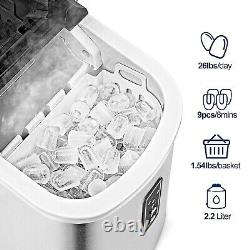 Euhomy Ice Maker Machine Countertop, 26 lbs in 24 hrs, 9 cubes in 6 mins