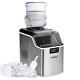 Euhomy Ice Maker Machine Countertop, 2 Ways to Add Water, 45Lbs/Day 24 Pcs Ready