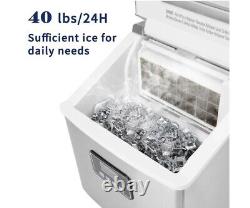 Euhomy Ice Maker Machine Countertop, 40Lbs/24H Auto Self-Cleaning, 24 pcs Ice