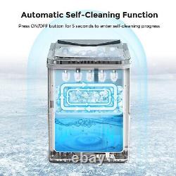 FOOING Countertop Ice Maker Machine Portable 2L, 9 Cubes in 6mins Self Cleaning