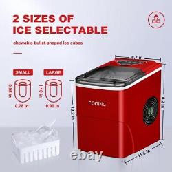 FOOING Digital Ice Machine Ice Cube Maker Counter Top for Home Bar Kitchen Red