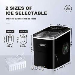 FOOING Ice Maker Machine with Self Cleaning in Black