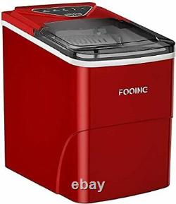 FOOING Ice Maker Machine with Self Cleaning in Red