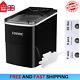 Fooing Countertop Ice Maker Machine Portable 2L Cubes 0-6mins Self Clean Black