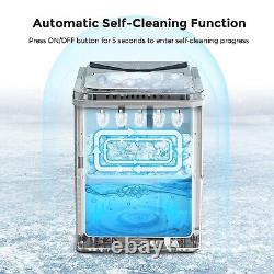 Fooing Countertop Ice Maker Machine Portable 2L Cubes 0-6mins Self Clean Black