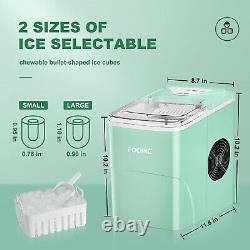 Fooing Ice Maker Machine Countertop Ice Machine, Self-Cleaning Ice Maker Green