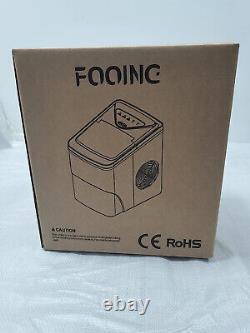 Fooing Ice Maker Machine Countertop Ice Machine, Self-Cleaning Ice Maker Silver