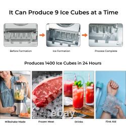 GEEPAS Countertop Ice Cube Maker Machine 2.2L Electric Fast Automatic Portable