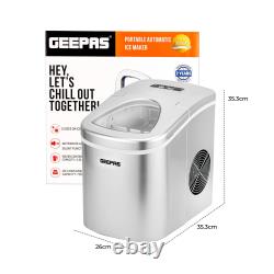 GEEPAS Countertop Ice Cube Maker Machine 2.2L Electric Fast Automatic Portable