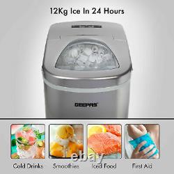 Geepas Professional Electric Ice Cube Maker Machine Counter Top Fast Automatic