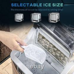 HOMCOM Compact Countertop Ice Maker Machine with Adjustable Cube Sizes and Scoop