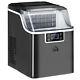 HOMCOM Counter Top Ice Maker Machine with Adjustable Cube Size Scoop Black