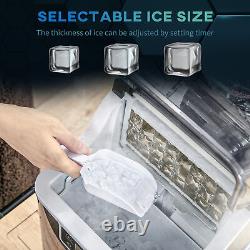 HOMCOM Counter Top Ice Maker Machine with Adjustable Cube Size Scoop Black