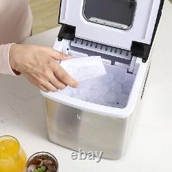 HOMCOM Fast Ice Maker Machine Portable Counter Top Ice Cube Maker for Home Black