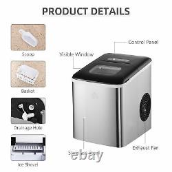 HOMCOM Ice Maker Machine Portable Counter Top Ice Cube Maker for Home