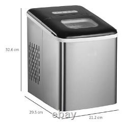 HOMCOM Ice Maker Machine Portable Counter Top Ice Cube Maker for Home Black