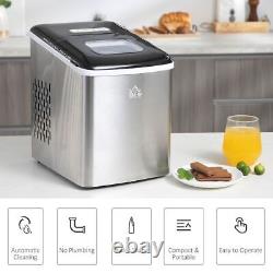 HOMCOM Ice Maker Machine Portable Counter Top Ice Cube Maker for Home Black
