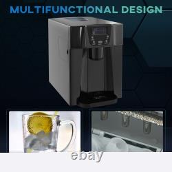 HOMCOM Ice Maker Machine and Water Dispenser No Plumbing Required Black