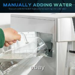 HOMCOM Ice Maker Machine and Water Dispenser No Plumbing Required Silver