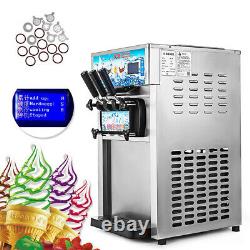 HQ 220V Frozen Yogurt Cone Maker Commercial Soft Ice Cream Machine 3 Flavor CE