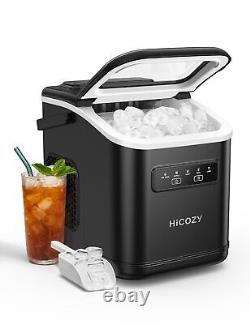 HiCOZY Ice Maker, Countertop Machine with Handle, in 6Mins, Black