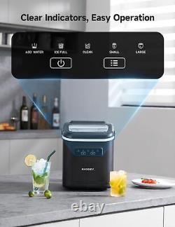 HiCOZY Ice Maker, Countertop Machine with Handle, in 6Mins, Black